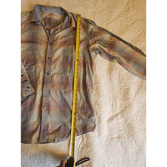 Rare Paradise Collection Plaid Button-Up Y2K Shirt Vintage Boho Pastel Mens XL - Picture 5 of 11